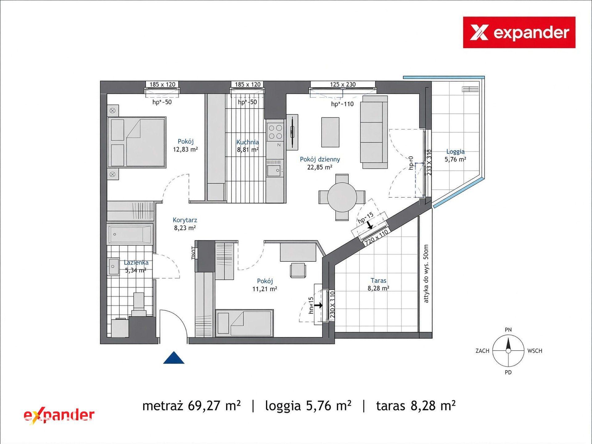 pokoje 69 m², loggia + taras, Gdańsk Brzeźno - zdjęcie 8