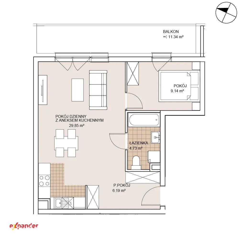 Atrakcyjne nowe mieszkanie 2-pokoje 49,91 m2 Stare Miasto - zdjęcie 8