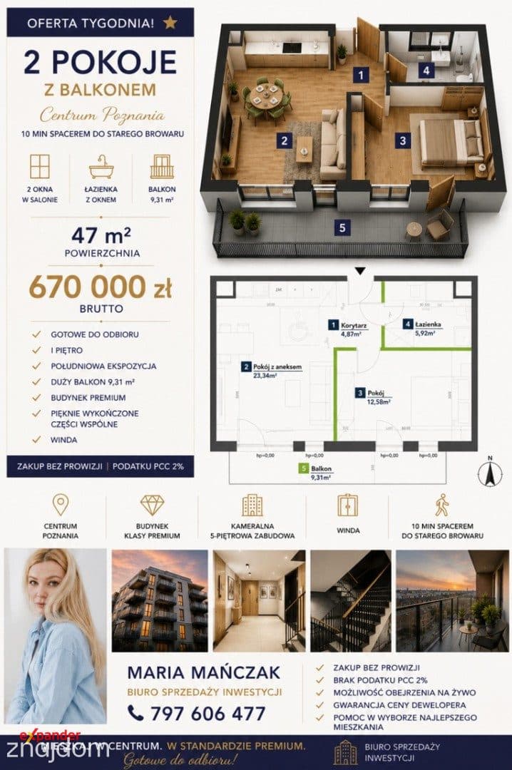 2 pokoje | Centrum | Budynek Premium | Gotowe do odbioru - zdjęcie 18