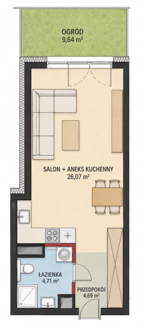 Top Lokalizacja | Studio z Balkonem | Ogródek - zdjęcie 6