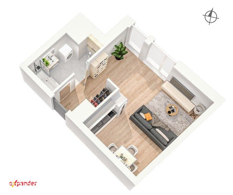 Kawalerka przy Sky Tower/ balkon - zdjęcie 3