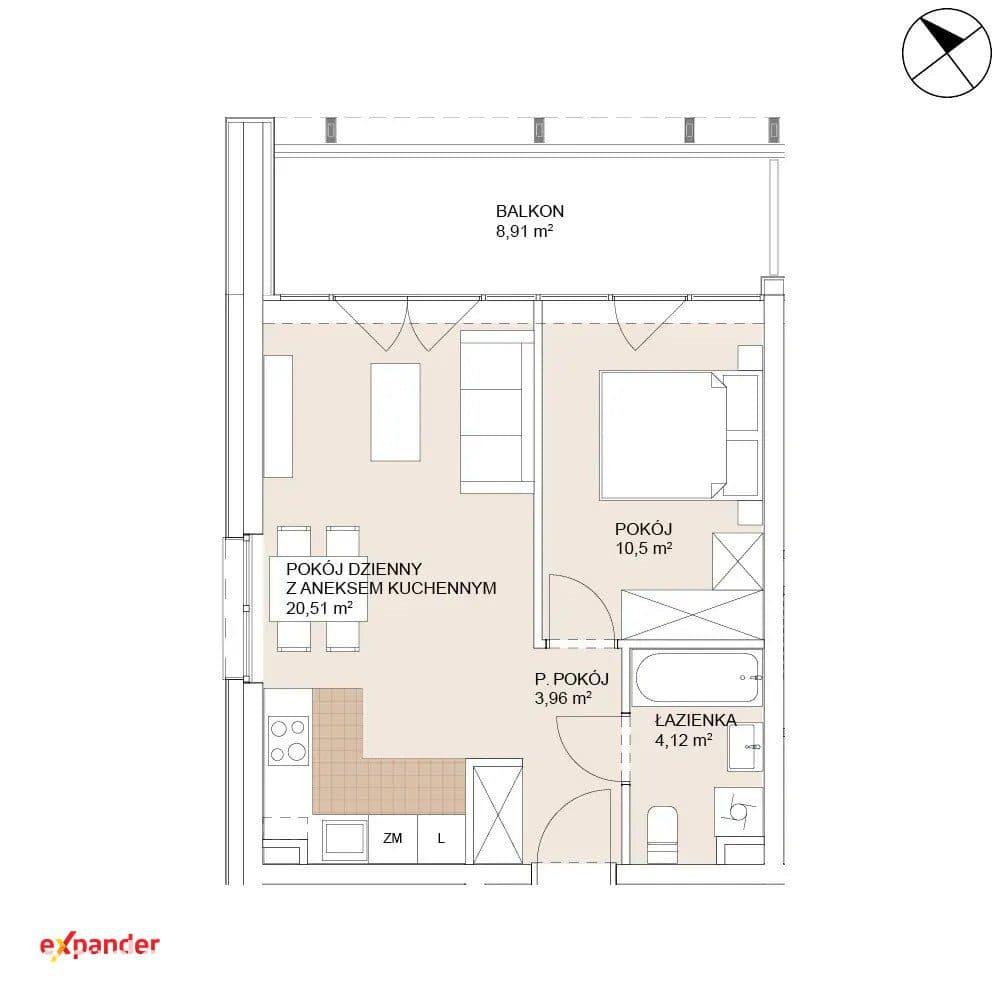 Apartament 2-pokoje prawie 40 m2 Stare Miasto - zdjęcie 10