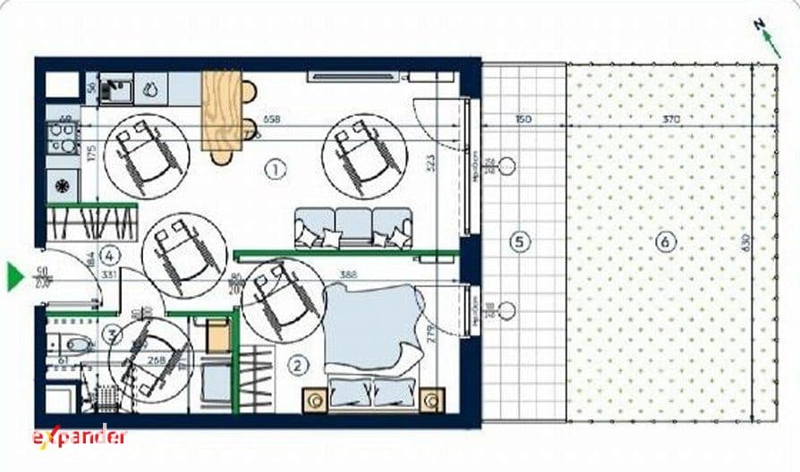 2 pokoje 42 m2 na parterze + ogródek