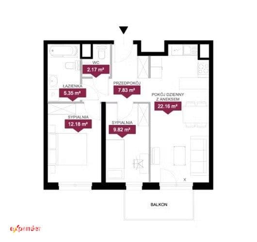 3-pokoje - Południe - osobne wc - balkon - zdjęcie 2
