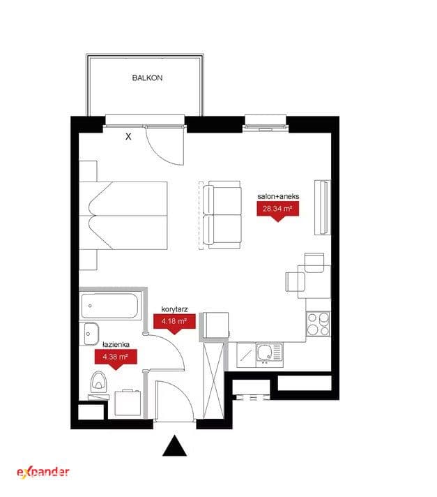 Nowa Kawalerka 37mkw / Nowoczesna inwestycja/Balkon - zdjęcie 7