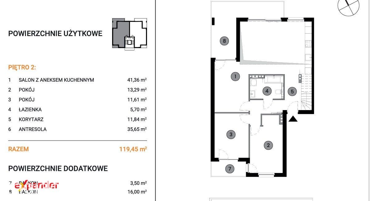 Duży Apartament 3-pokoje 119,45m2 z antresolą Sołtysowice - zdjęcie 8
