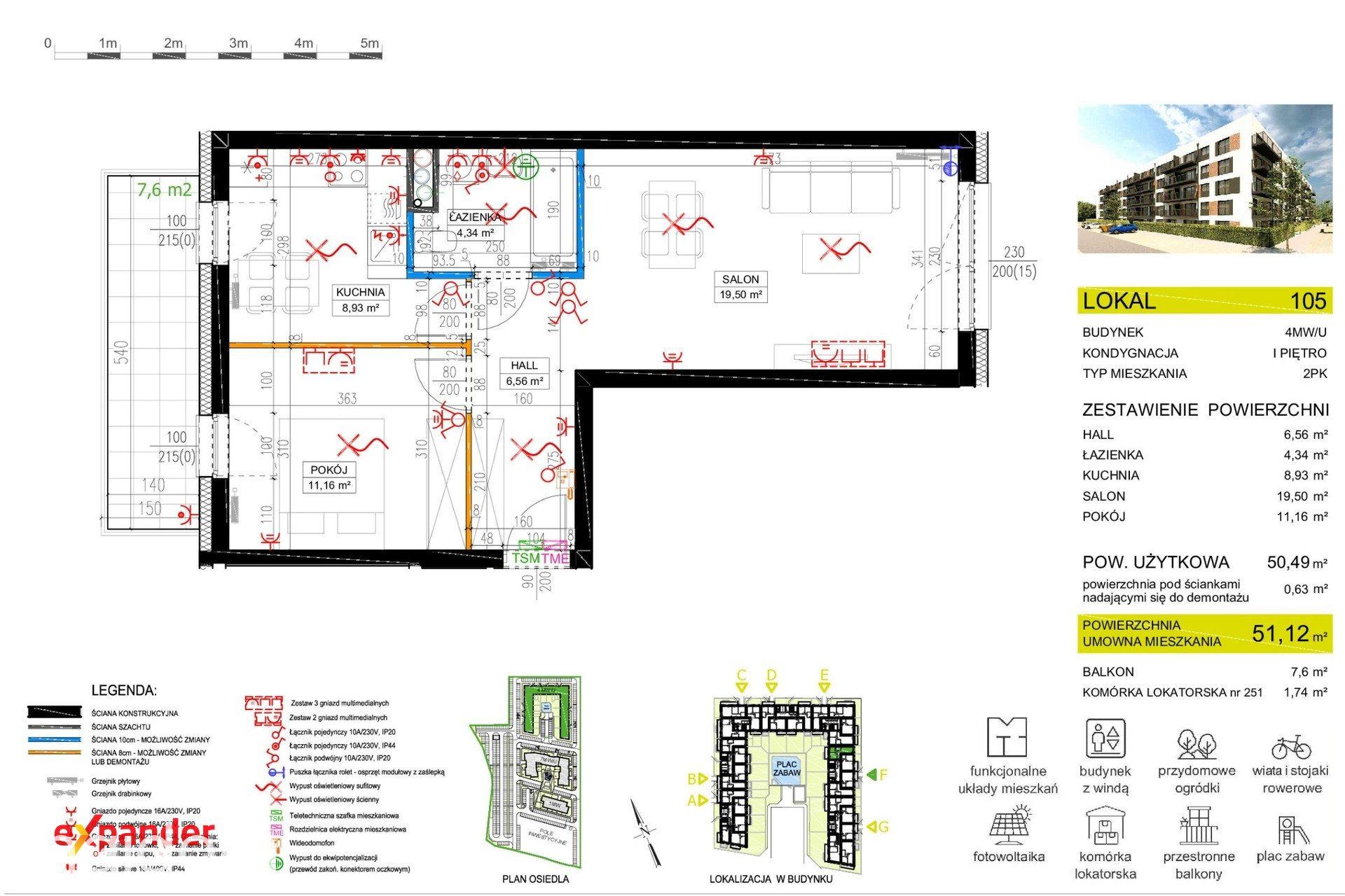 2-pokojowe mieszkanie 50,49 m² osobna kuchnia | Komórka lokatorska w cenie - zdjęcie 9