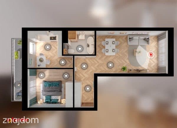 2-pokojowe mieszkanie 50,49 m² osobna kuchnia | Komórka lokatorska w cenie