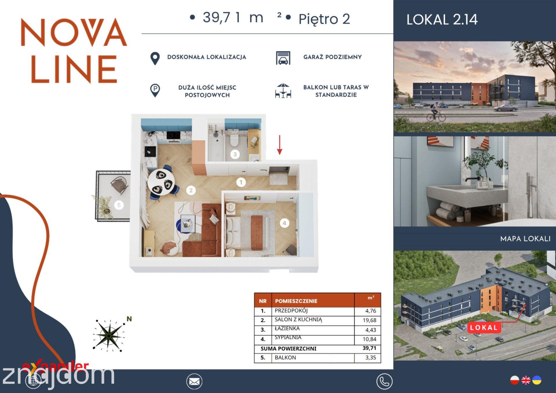 Nova Line / Metraże od 36,68 do 88,45 m² / tarasy do 30,45 m - zdjęcie 2