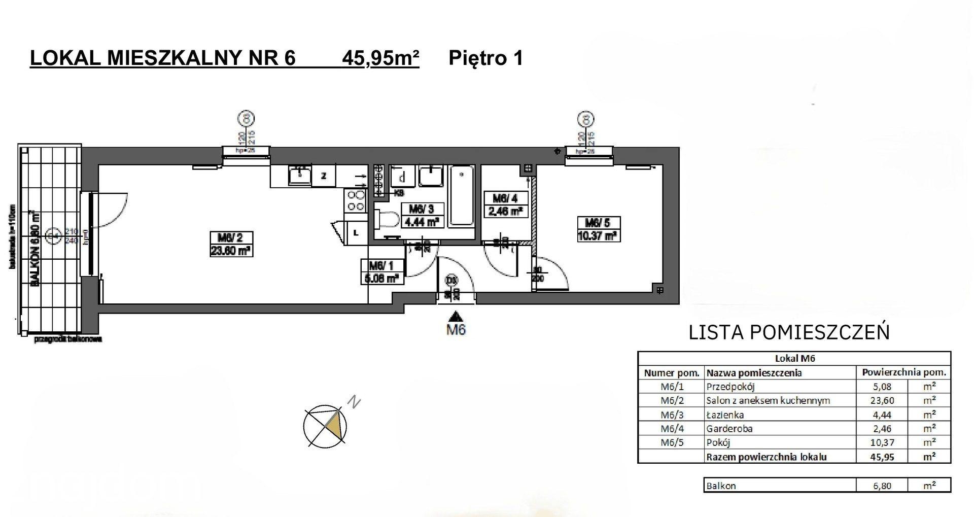 2-pokojowe mieszkanie z balkonem | 45,95 m² | Kameralna inwestycja - zdjęcie 8