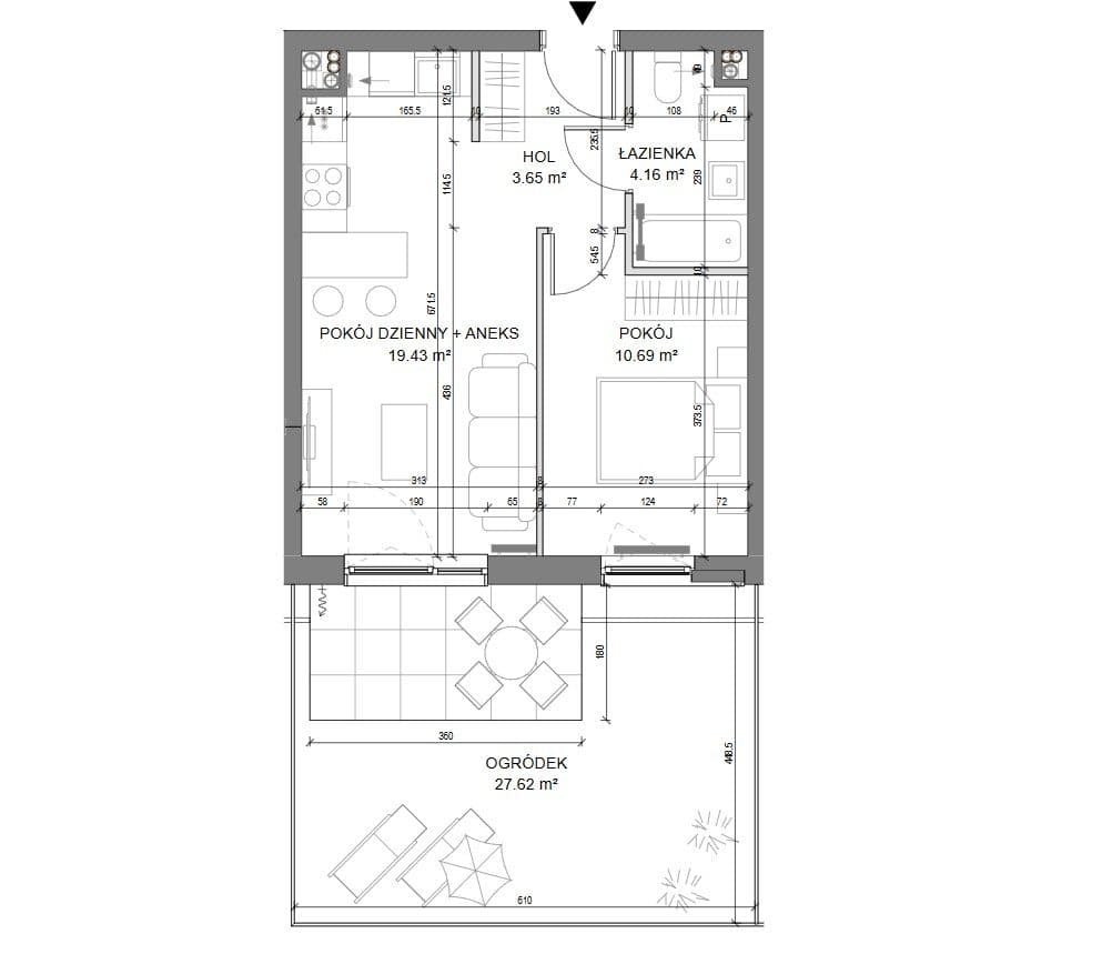 2 pokoje z ogródkiem 27,62 m² | świetna lokalizacja - zdjęcie 6