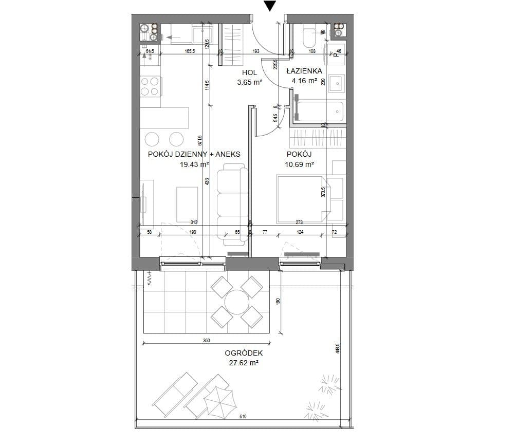 2 pokoje z ogródkiem 27,62 m² | świetna lokalizacja - zdjęcie 6