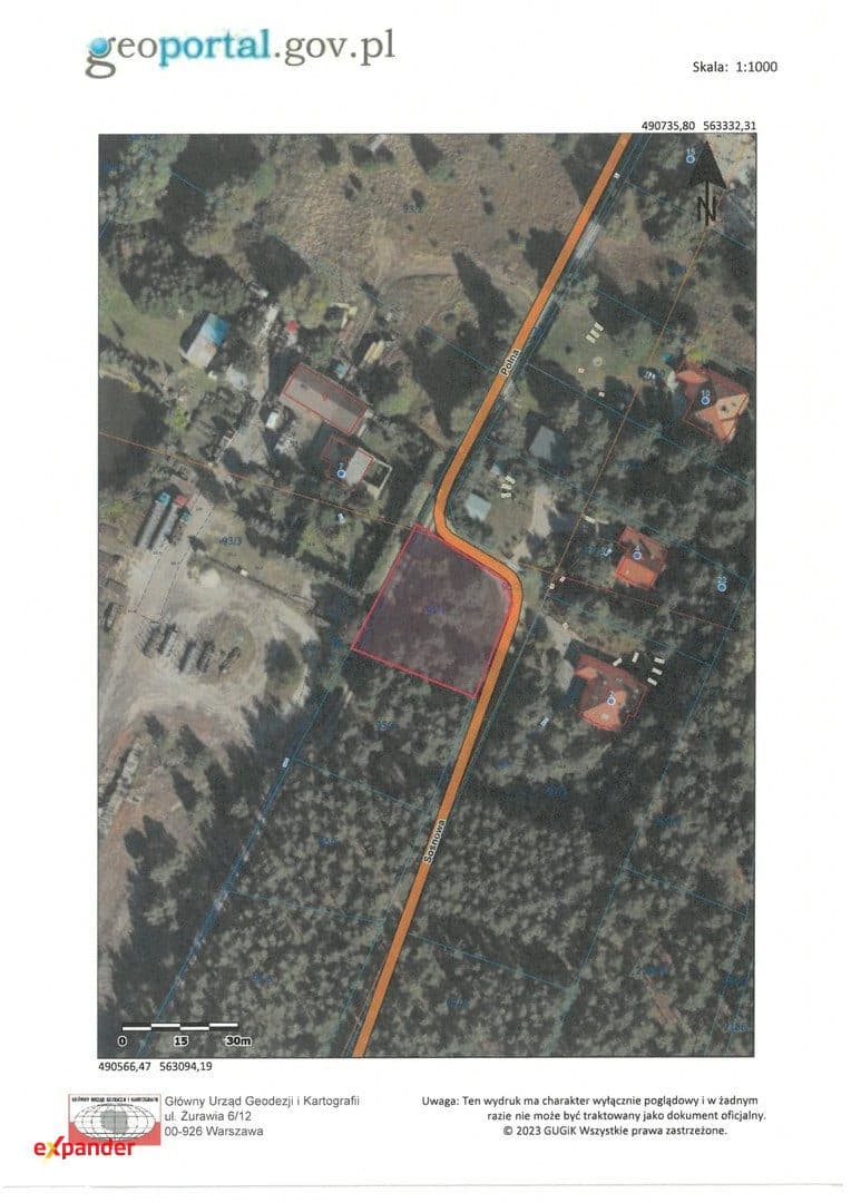 Sąsieczno działka budowlana 1069 m2 spokojna okolica z lasem - zdjęcie 3