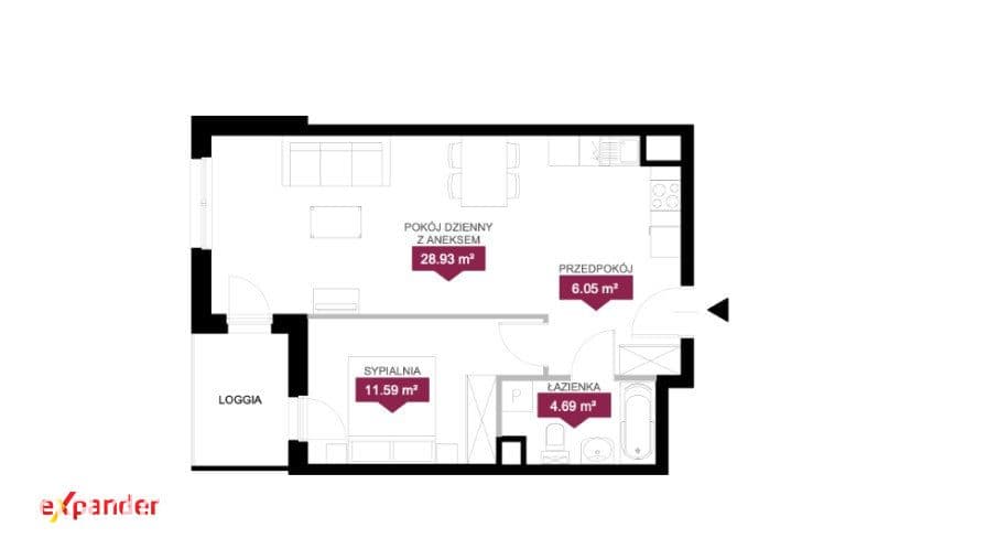 51,3 m² | 2 pokoje z balkonem na Jeżycach. - zdjęcie 9