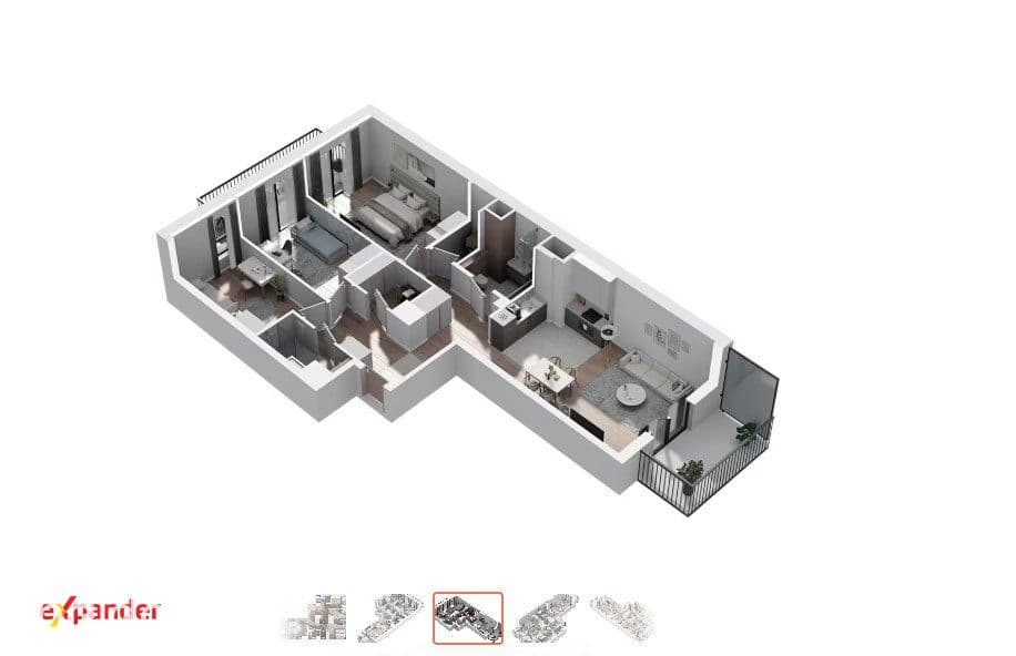 91 m² | 4 pokoje | 2 balkony | 2 łazienki | - zdjęcie 13