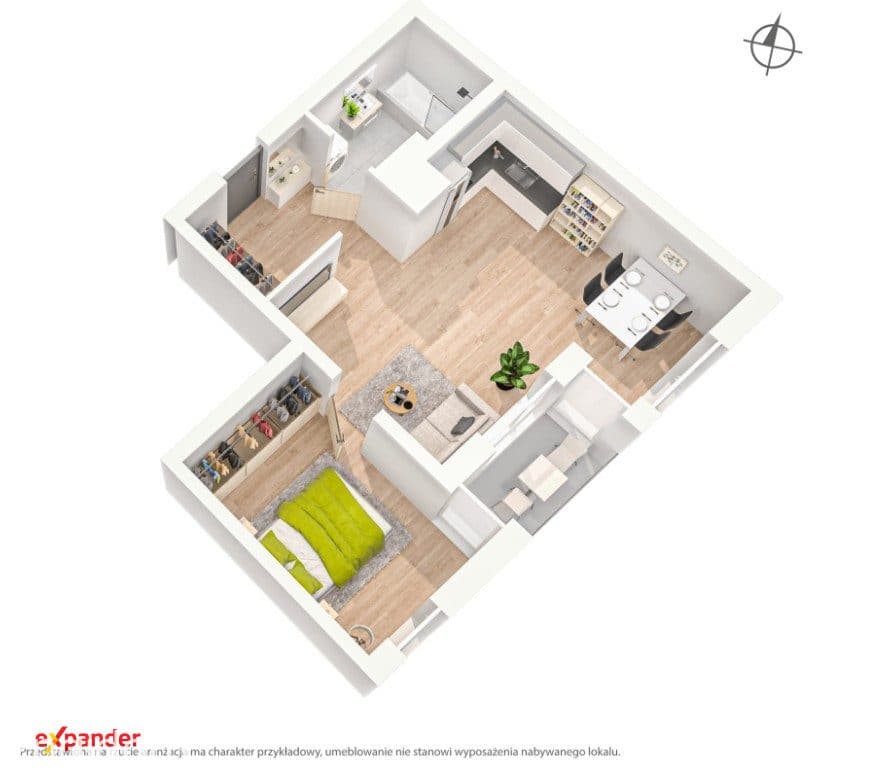 2- pokoje Apartament 10 piętro loggia obok Skytower Centrum 46,75 m² - zdjęcie 5