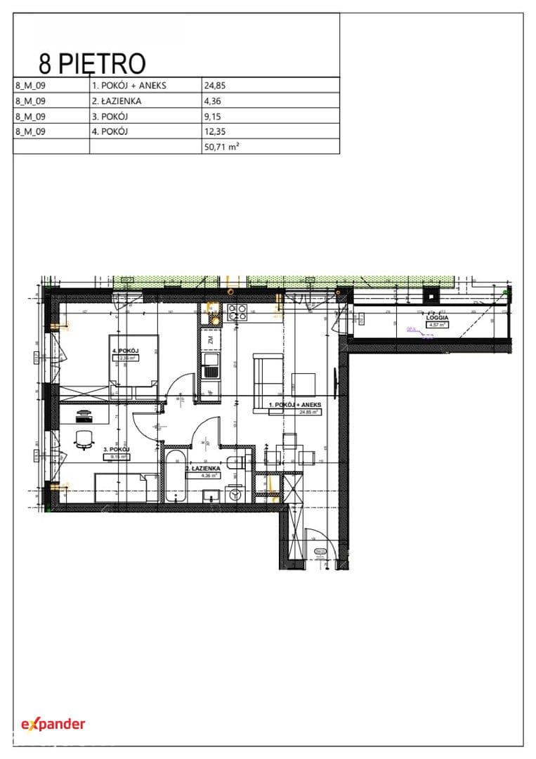 Apartament 3-pokojowy 8 pietro blisko Skytower Centrum - zdjęcie 7