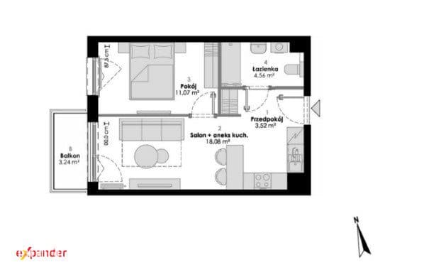 Mieszkanie 54m2 w zabudowie bliźniaczej | Balkon | Gdynia - zdjęcie 3