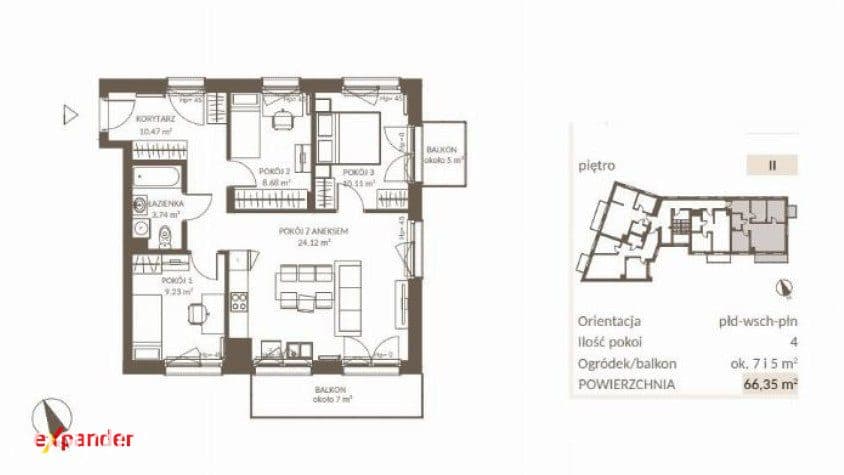 4 pokoje | 66,35 m² | Balkon | Gdańsk Jasień | Mieszkanie oddane do użytku - zdjęcie 4