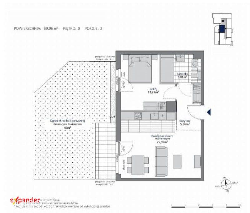 2 pokoje | 50,96 m² | ogród | Gdańsk Morena | IV kwartał 2027 - zdjęcie 4