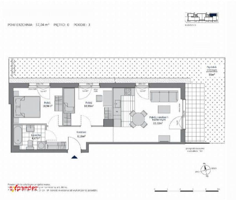 3 pokoje | 57,04 m² | ogród | Gdańsk Morena | IV kwartał 2027 - zdjęcie 5