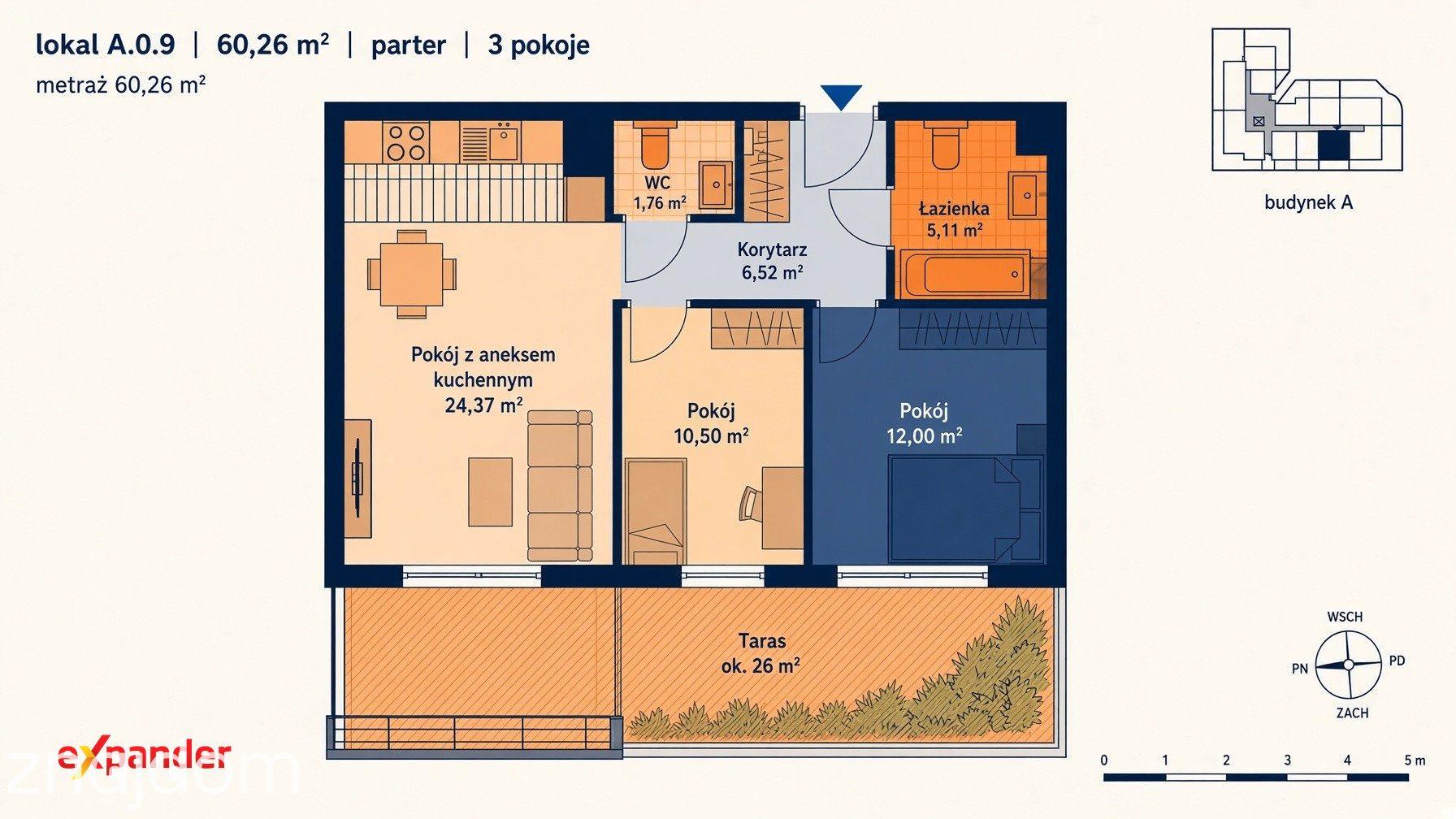 3-pokojowe z tarasem 26 m² i ogródkiem - zdjęcie 9