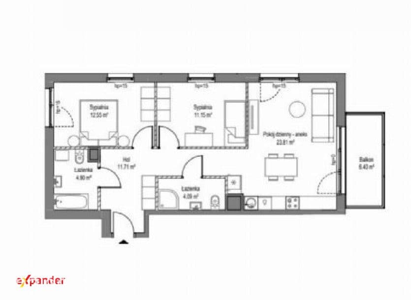 3 pokoje | 68,21 m² | Balkon | Gdańsk Jasień | Odbiór III kw. 2027 - zdjęcie 6