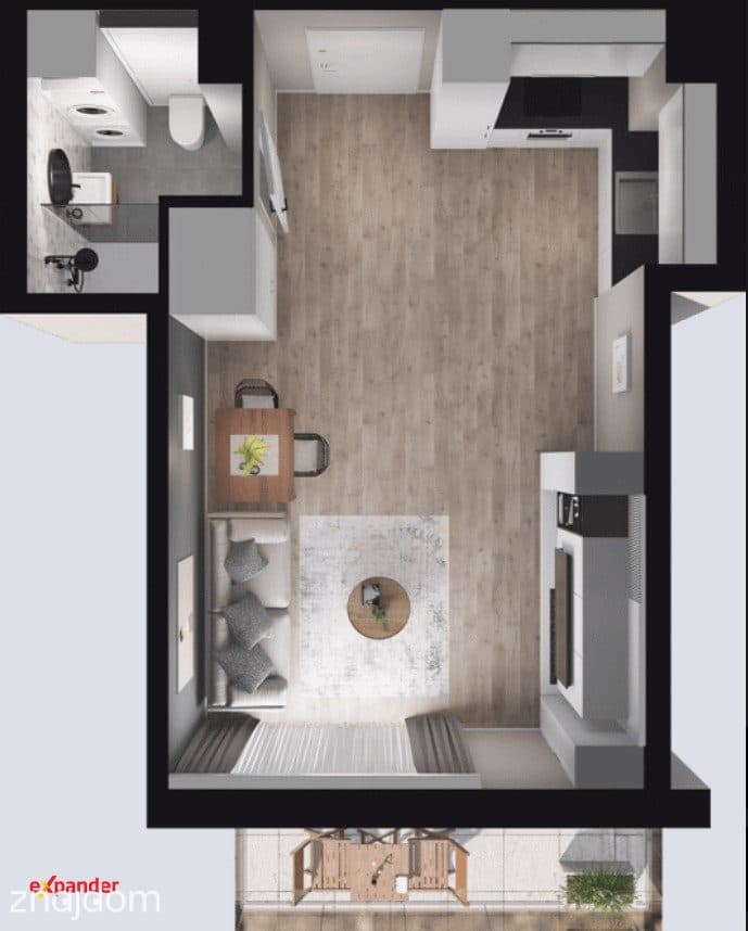 Nowe 1-pokojowe mieszkanie 32,97 m² z dużym balkonem – Rytm Mokotowa - zdjęcie 7