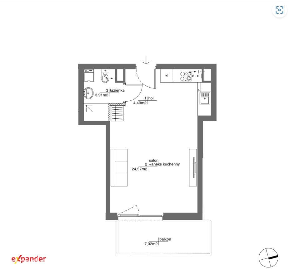 Nowe 1-pokojowe mieszkanie 32,97 m² z dużym balkonem – Rytm Mokotowa - zdjęcie 5