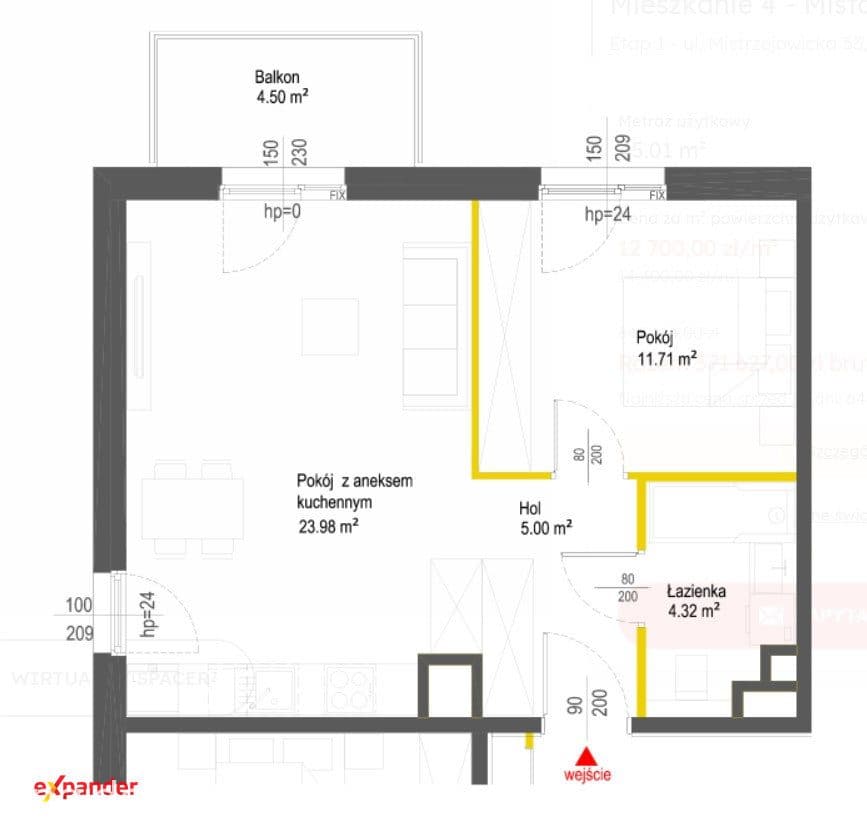 2 pokoje balkon 45m2 Nowa Huta Mistrzejowice -76 tys TANIEJ !! - zdjęcie 4