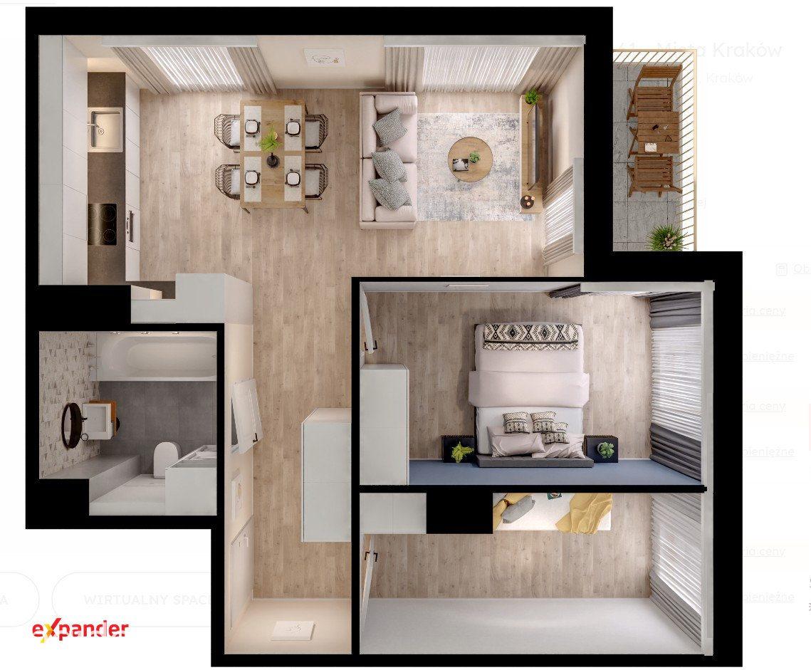 3 pokoje balkon 55m2 Nowa Huta Mistrzejowice 704 tys