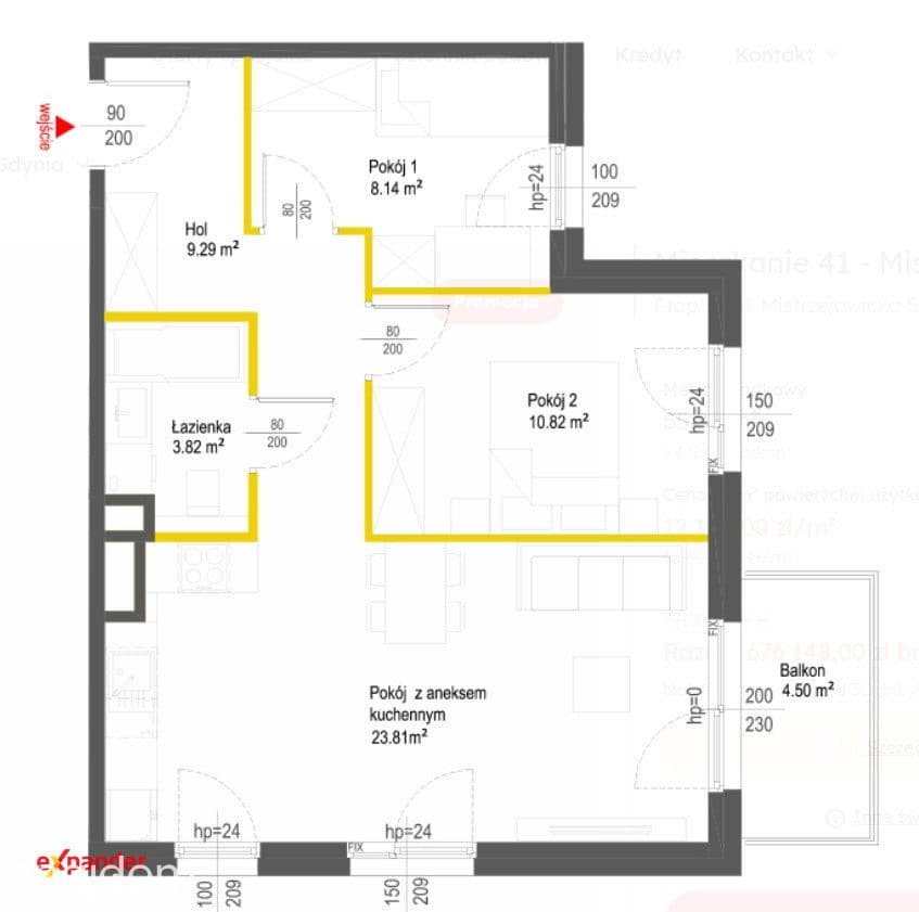 3 pokoje balkon 56m2 Nowa Huta Mistrzejowice -95 tys TANIEJ !! - zdjęcie 4