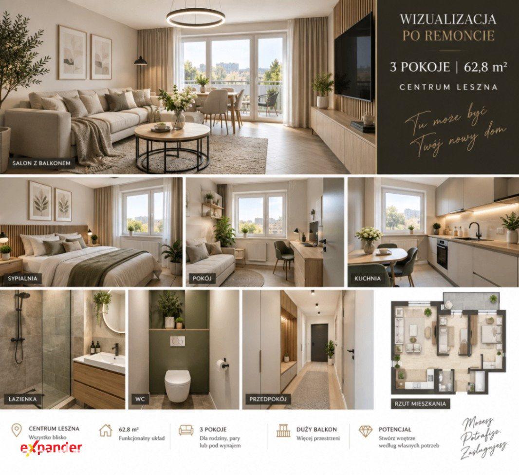 3 pokoje | Centrum | Osobna kuchnia | Duży balkon | Niski czynsz