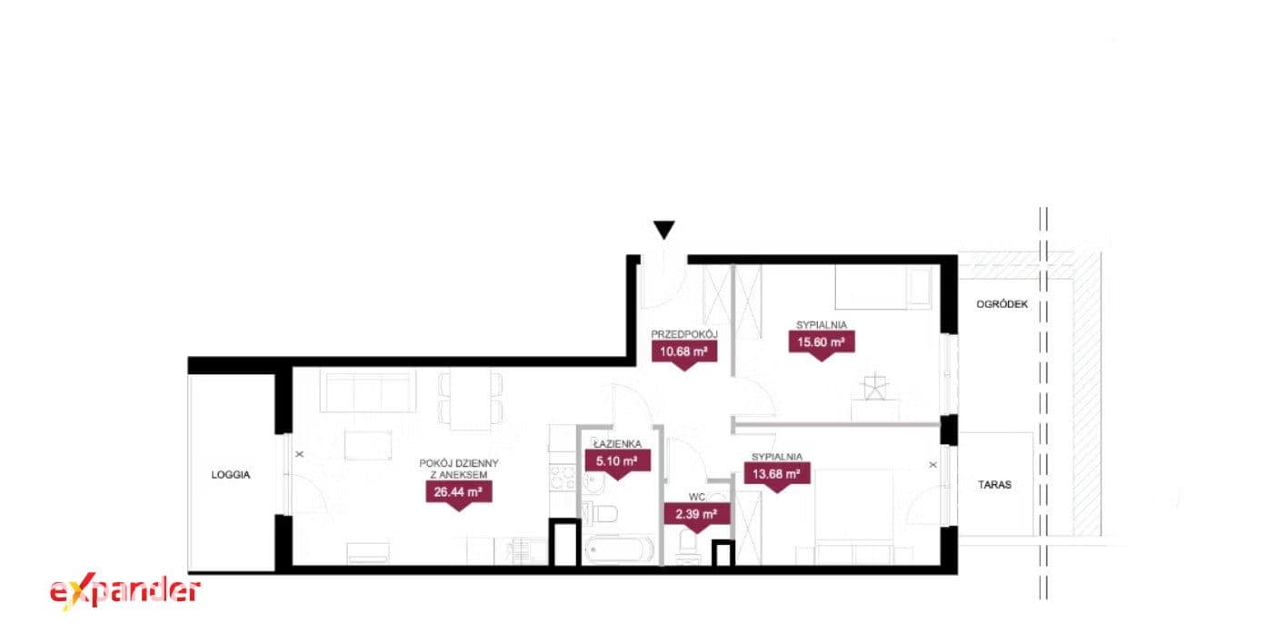 3 pokoje | Ogródek + loggia | Dwustronne | 74 m² - zdjęcie 11