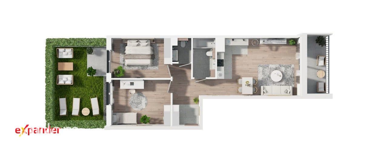3 pokoje | Ogródek + loggia | Dwustronne | 74 m² - zdjęcie 10