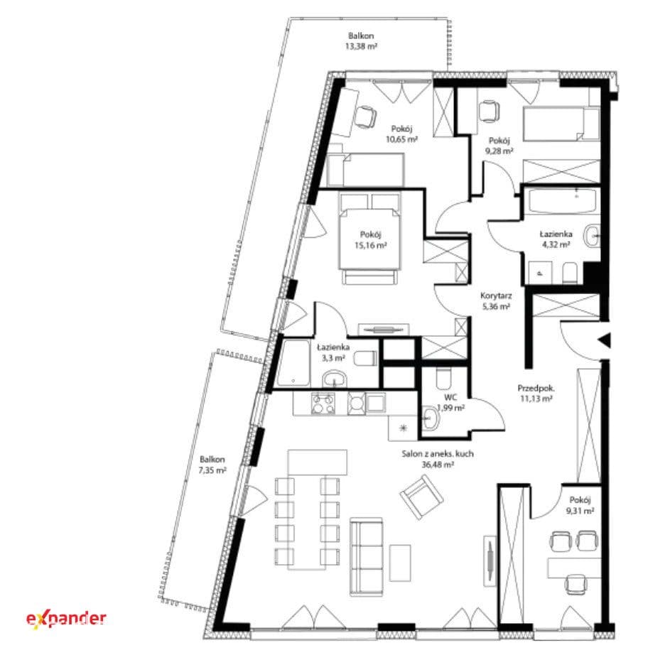 BEZ PROWIZJI, Katowice, 5 pokoi, 2 łazienki, balkon, 107m2, 1 280 000 - zdjęcie 15