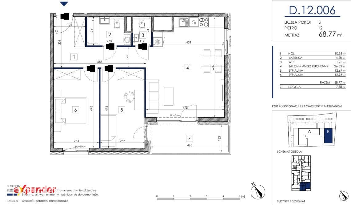 3 pokoje _ 68 m²  + balkon _ blisko tramwaj _ bez prowizji :)