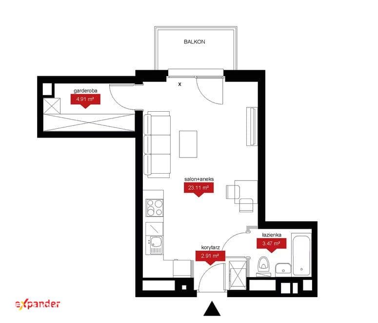 Nowa Kawalerka 35mkw/ Nowoczesna inwestycja/Balkon - zdjęcie 7