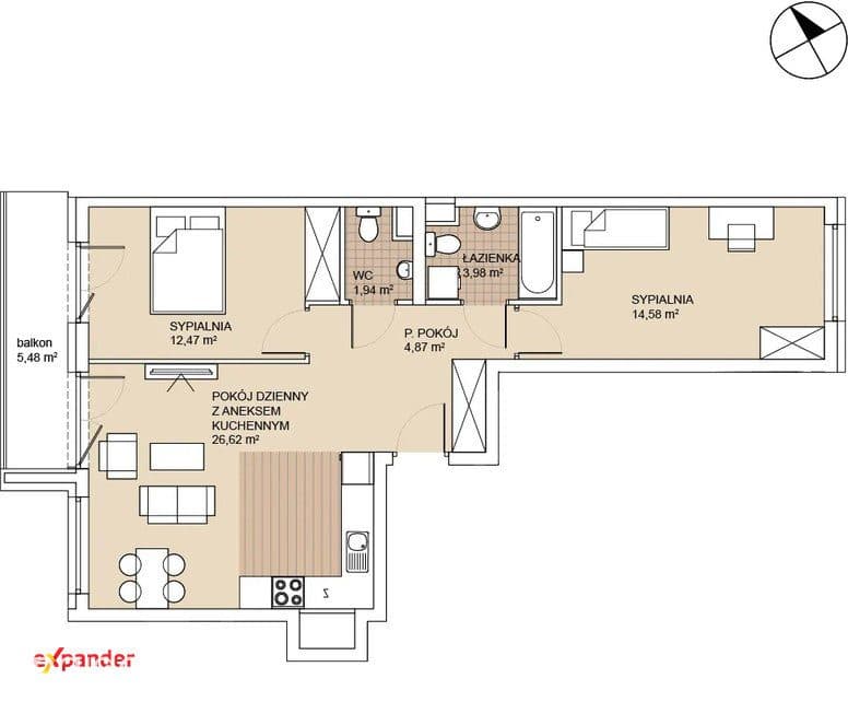 GOTOWE do odbioru 3pokoje 65mkw/ Balkon - zdjęcie 12