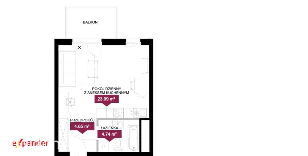 Kawalerka | Jeżyce | 4 piętro | Loggia - zdjęcie 9