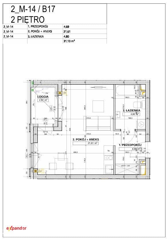 Atrakcyjne 1 lub 2 pokojowe 31.08 m2 blisko Skytower Krzyki - zdjęcie 7