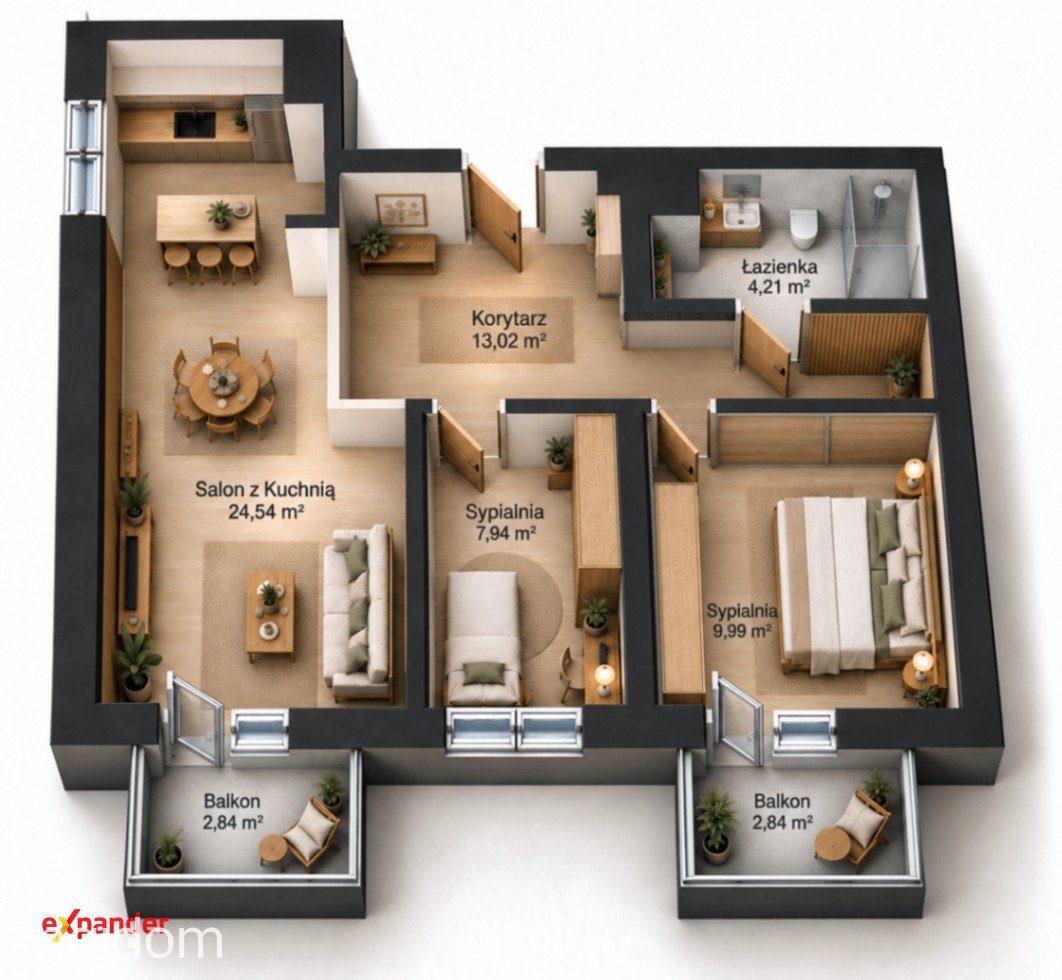 3 pokoje | Dla Rodziny | GOTOWE do własnej aranżacji | 2x Balkon! - zdjęcie 13