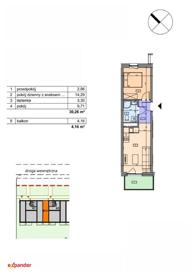2 pokoje | Balkon od południa | Jasne, dwustronne mieszkanie - zdjęcie 14