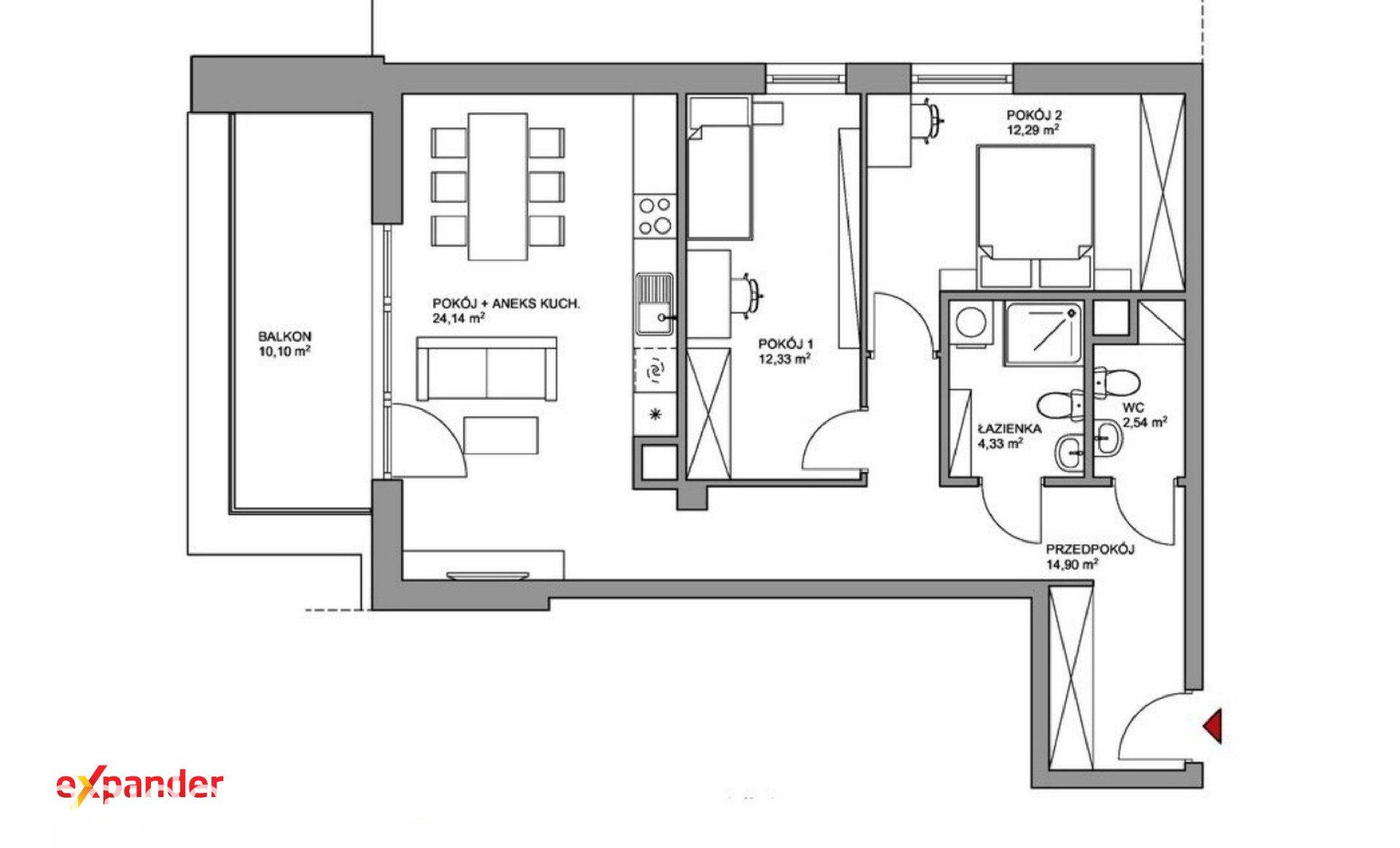 Nowe 3 pokoje | 70,48 m² | duży balkon | 3 piętro | bez PCC i prowizji - zdjęcie 6