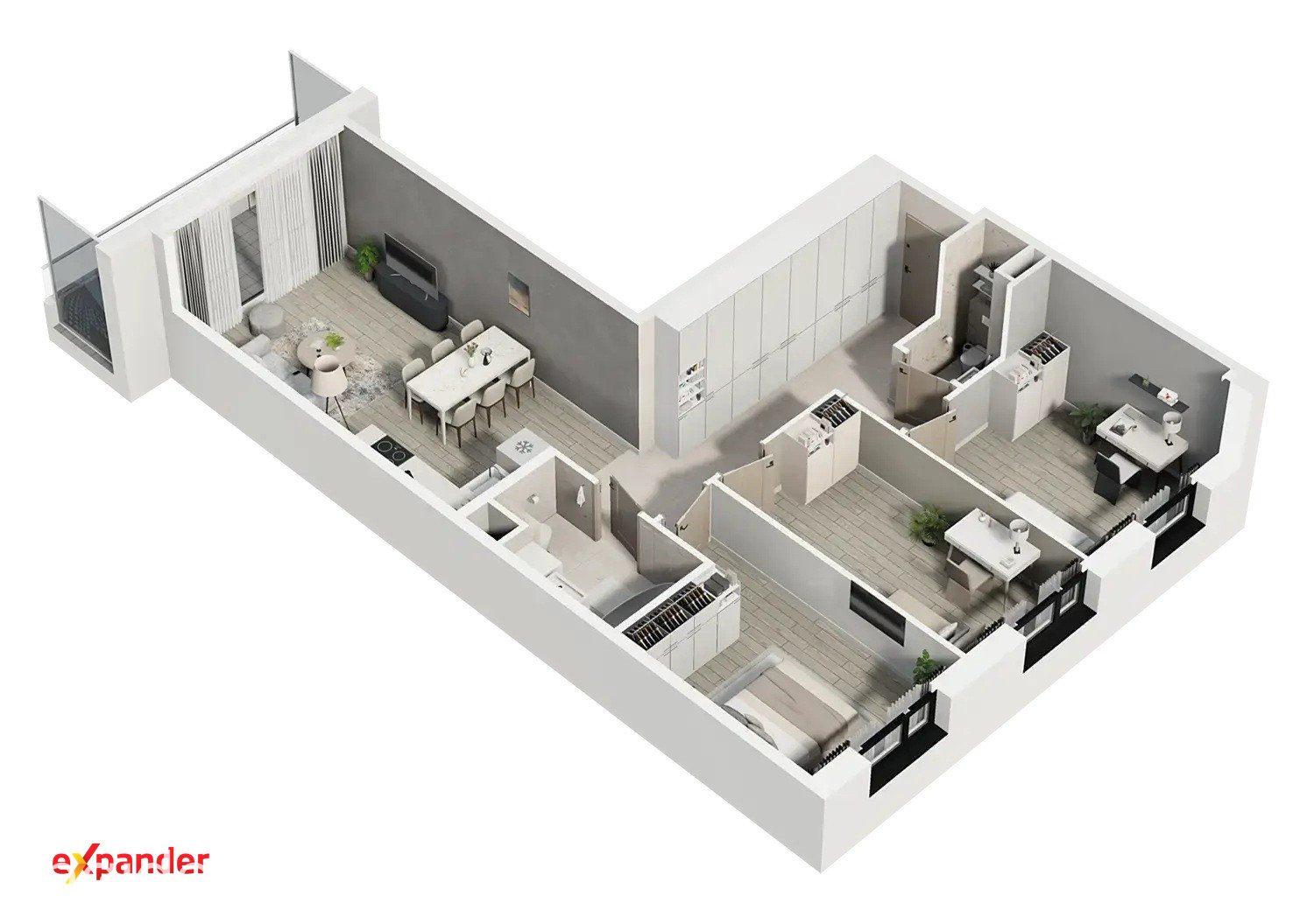 NOWA INWESTYCJA! 4 pokoje + balkon; 76,85 m2 os. Mokre - zdjęcie 11