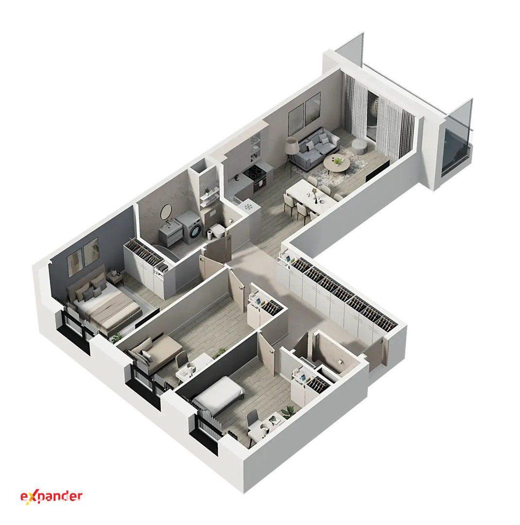 NOWA INWESTYCJA! 4 pokoje + balkon; 76,85 m2 os. Mokre - zdjęcie 9