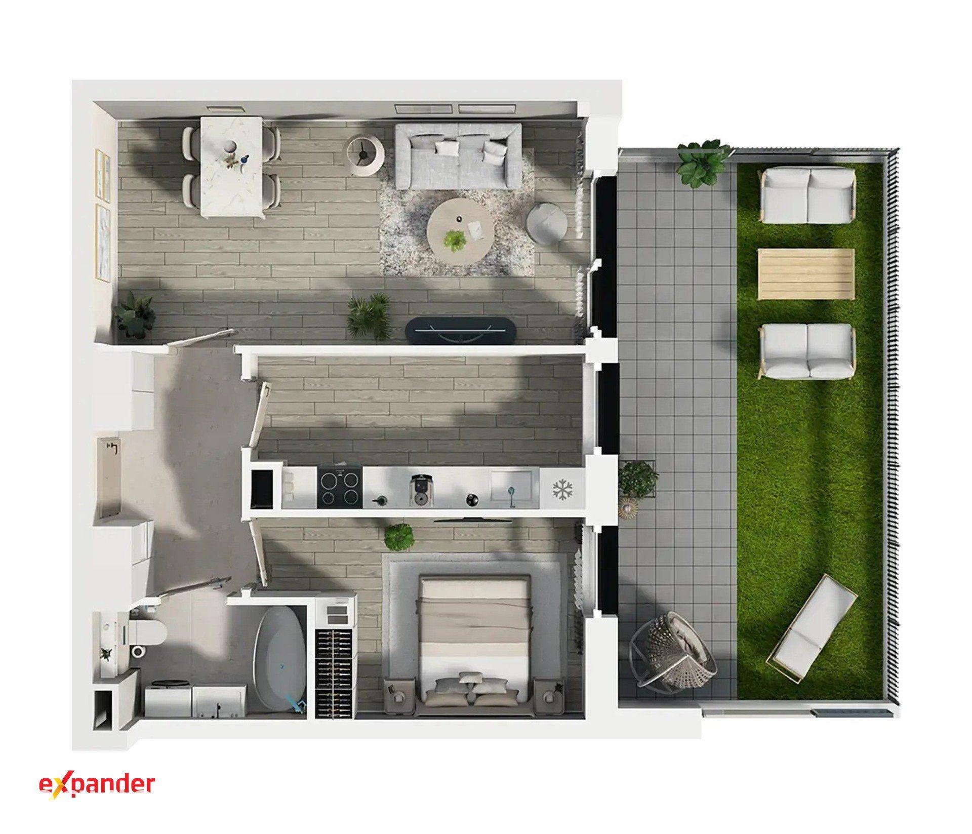 NOWA INWESTYCJA! 2 pokoje + ogródek; 46,50 m2 os. Mokre - zdjęcie 9