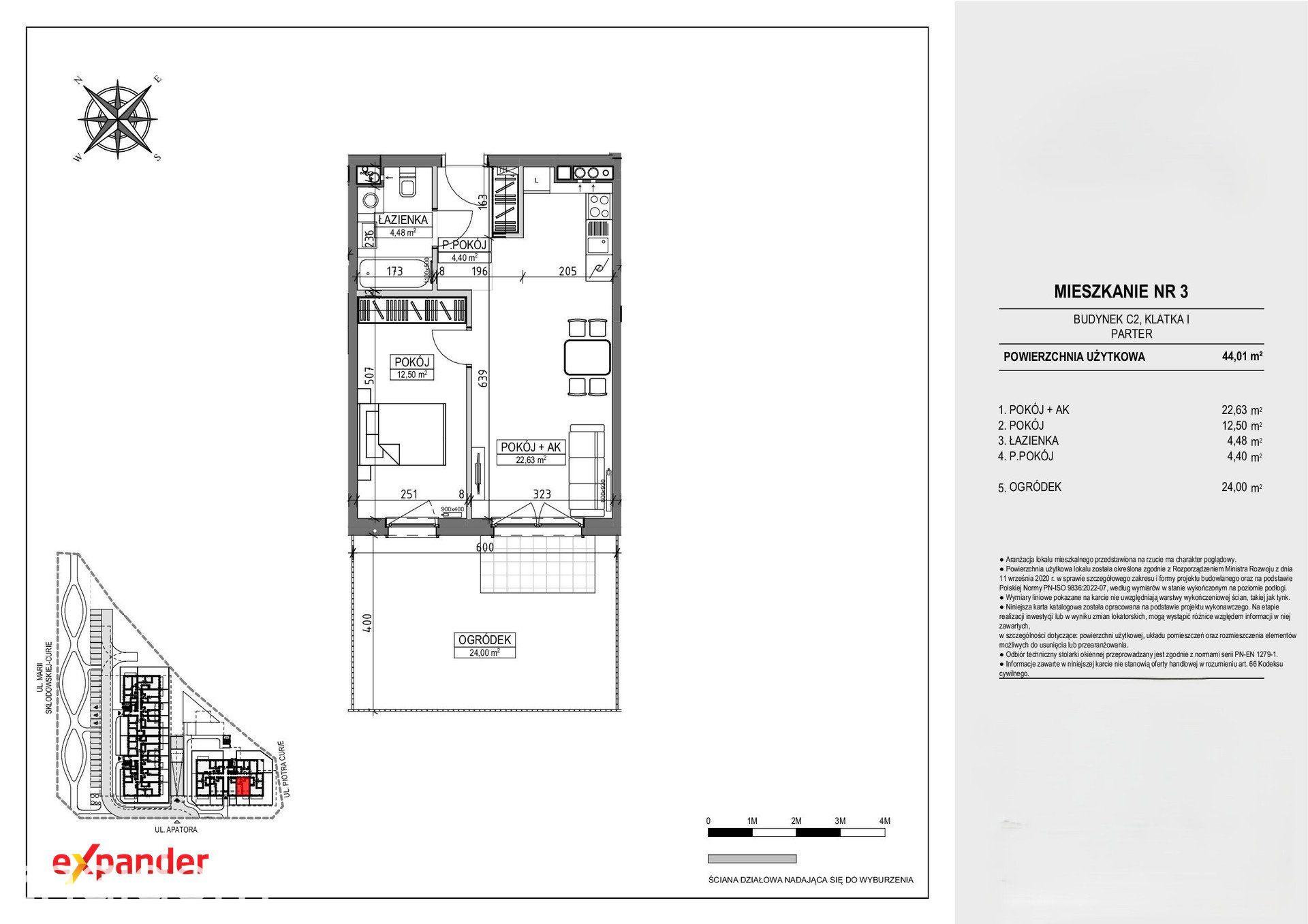 Nowa inwestycja! 2 pokoje 44,01 m2 z ogrodem ul. Skłodowskiej-Curie - zdjęcie 13