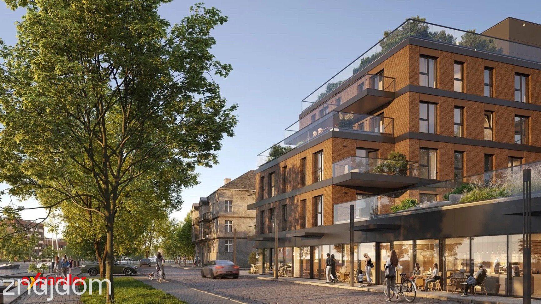 Apartament 4 pokojowy z dużym tarasem - pierwsza linia brzegowa Motławy