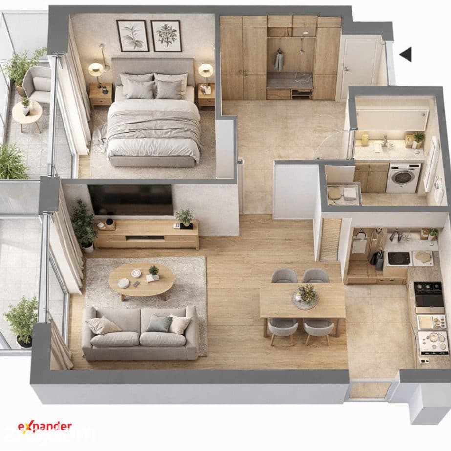 2 pokoje | 43.91 m² | Katowice | 0% prowizji - zdjęcie 2